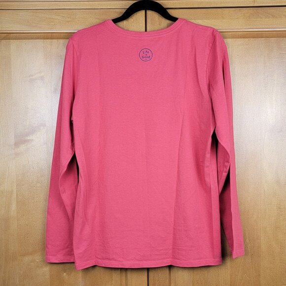 Life is Good Red Crusher Classic Fit Let it Snow V-Neck Long Sleeve Tee - M - Picture 3 of 10